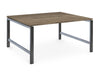 Albion Studio Frame Bench System - Raw Metal Frame BENCH DESKS Workstories 2 Person 1200mm x 1600mm Grey Nebraska Oak