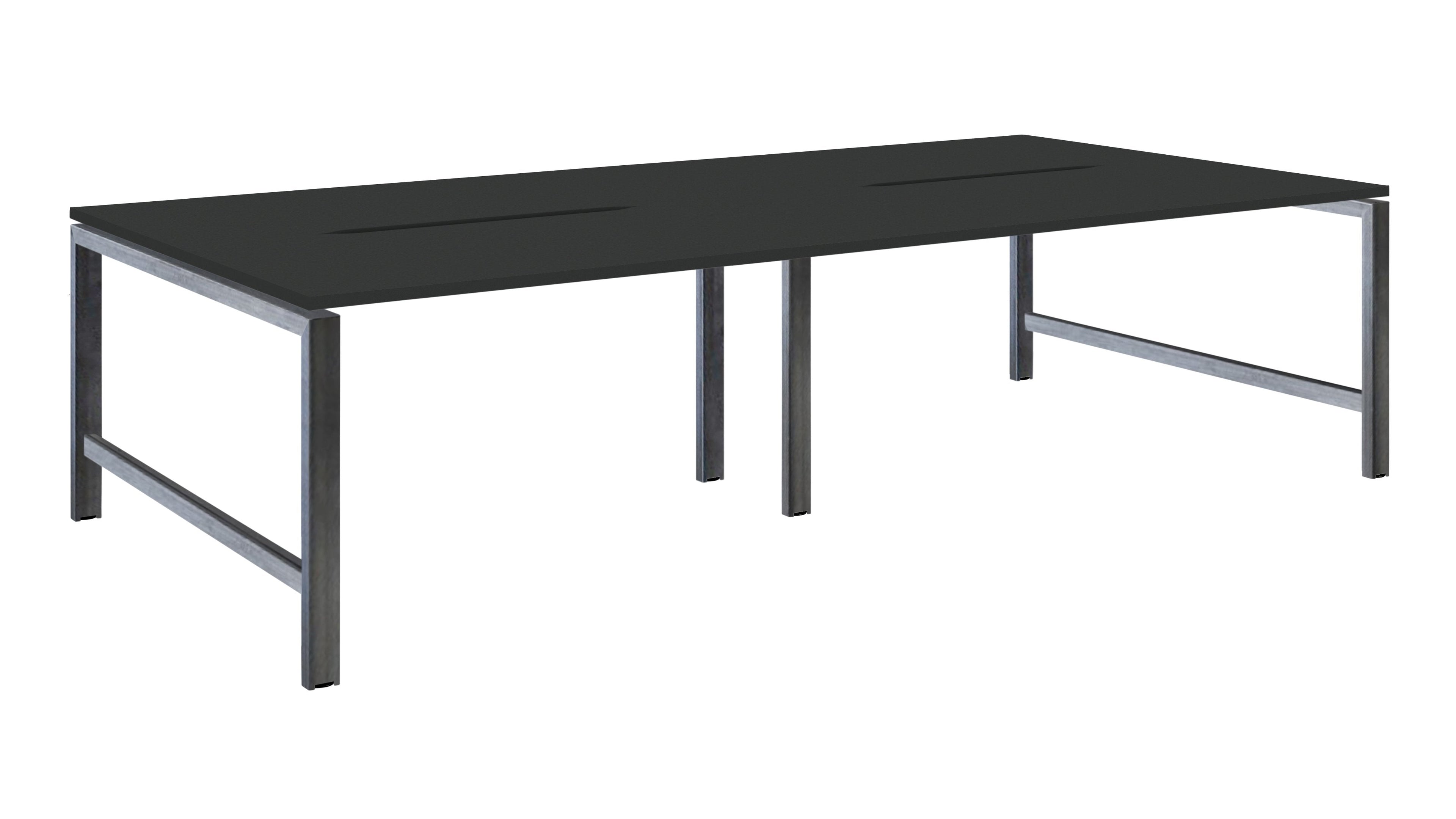 Albion Studio Frame Bench System - Raw Metal Frame BENCH DESKS Workstories 4 Person 3200mm x 1600mm Anthracite
