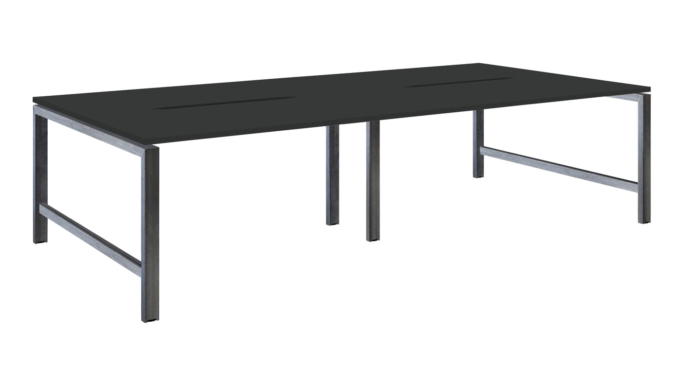Albion Studio Frame Bench System - Raw Metal Frame BENCH DESKS Workstories 4 Person 3200mm x 1600mm Anthracite