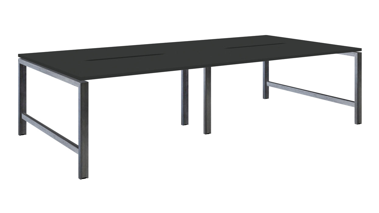 Albion Studio Frame Bench System - Raw Metal Frame BENCH DESKS Workstories 4 Person 3200mm x 1600mm Anthracite