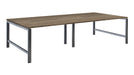 Albion Studio Frame Bench System - Raw Metal Frame BENCH DESKS Workstories 4 Person 3200mm x 1600mm Grey Nebraska Oak