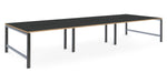 Albion Studio Frame Bench System - Raw Metal Frame BENCH DESKS Workstories 6 Person 4800mm x 1600mm Anthracite/Ply Edge