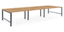 Albion Studio Frame Bench System - Raw Metal Frame BENCH DESKS Workstories 6 Person 4800mm x 1600mm Gold Craft Oak