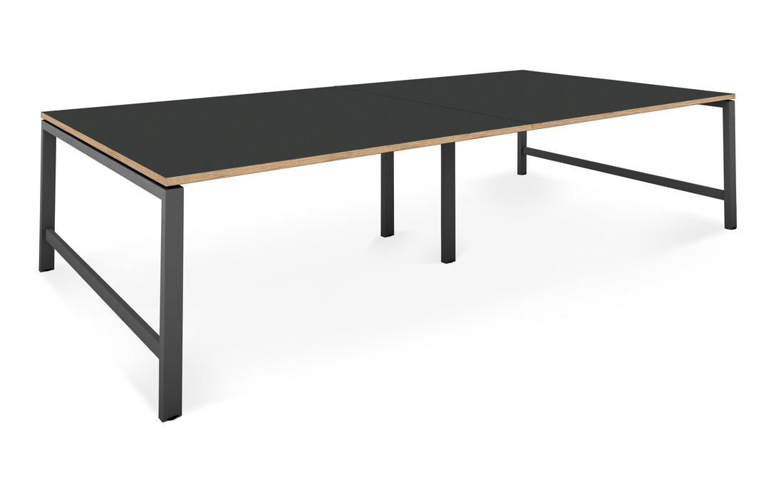 Albion Studio Frame Meeting Tables - Black Finish Frame BENCH DESKS Workstories 3600mm x 1400mm Black Anthracite/Ply