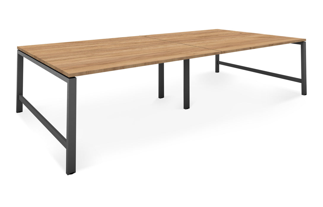 Albion Studio Frame Meeting Tables - Black Finish Frame BENCH DESKS Workstories 3600mm x 1400mm Black Gold Craft Oak