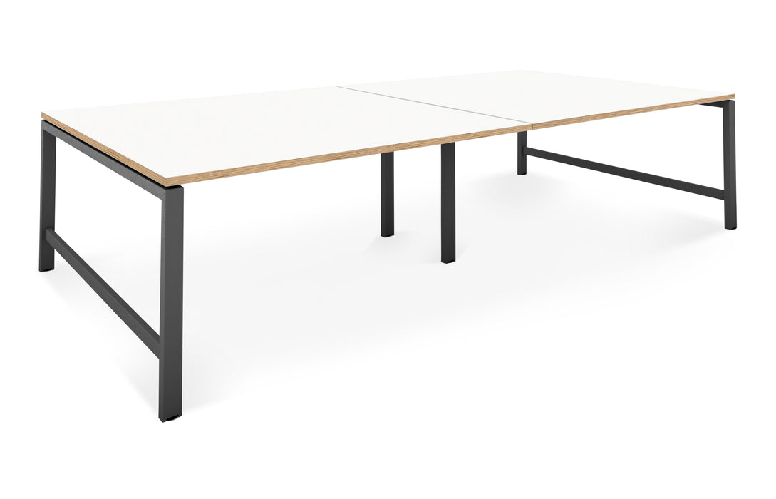 Albion Studio Frame Meeting Tables - Black Finish Frame BENCH DESKS Workstories 3600mm x 1400mm Black White/Ply