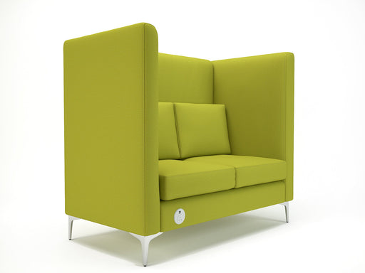 Altus 128cm Wide Privacy Booth in Warwick Dolly Fabric with Socket Privacy Booths Dynamic Office Solutions Citron Chrome 
