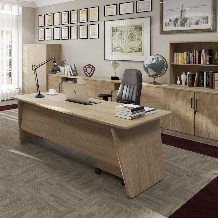Anson executive desk with panel end legs 2000mm x 1000mm with modesty panel - barcelona walnut Office Desk Dams 