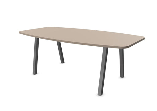 Arches Barrel Shape Meeting Table with Metal Legs Desking Buronomic Aluminium Clay 