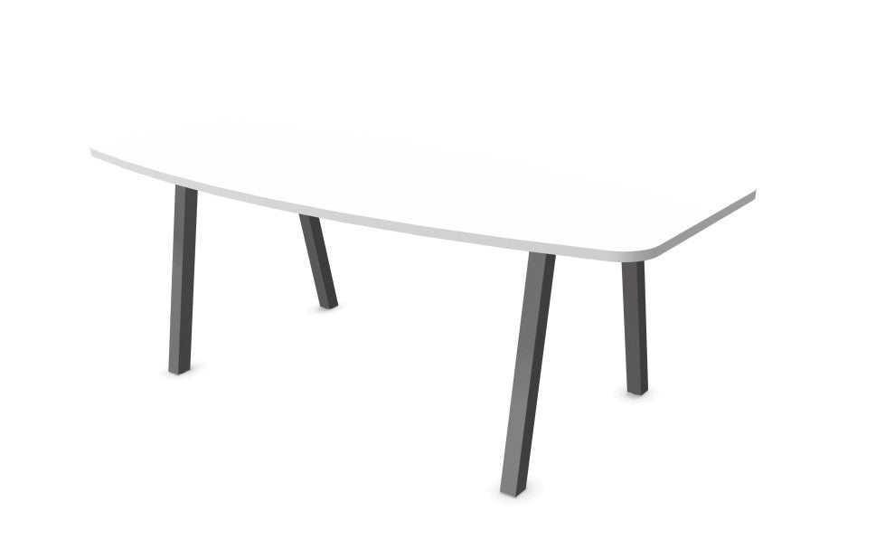 Arches Barrel Shape Meeting Table with Metal Legs Desking Buronomic Aluminium White 