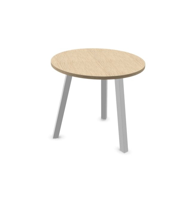 Arches Circular Meeting Table with Metal Legs Desking Buronomic White Bleached Oak 800mm