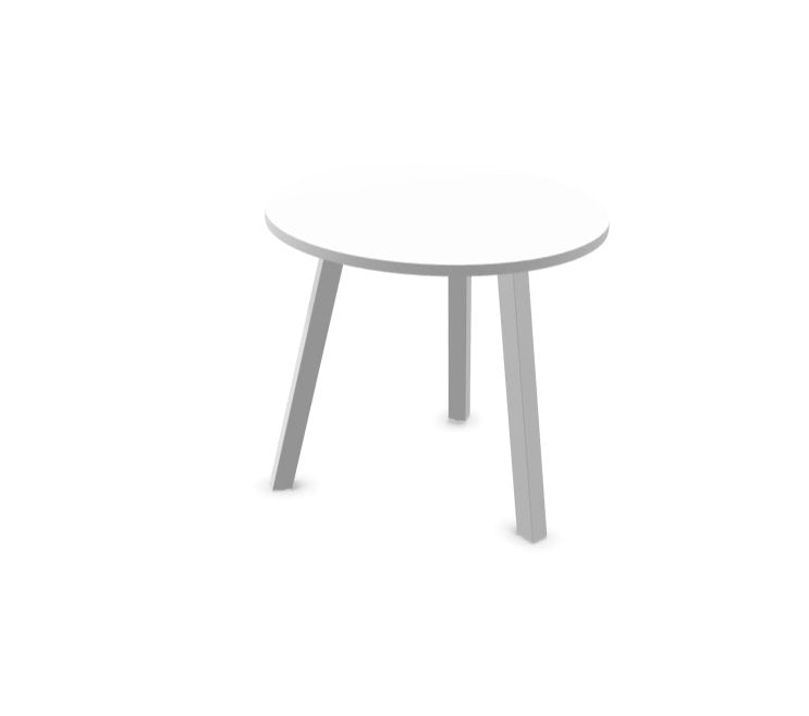 Arches Circular Meeting Table with Metal Legs Desking Buronomic White White 800mm