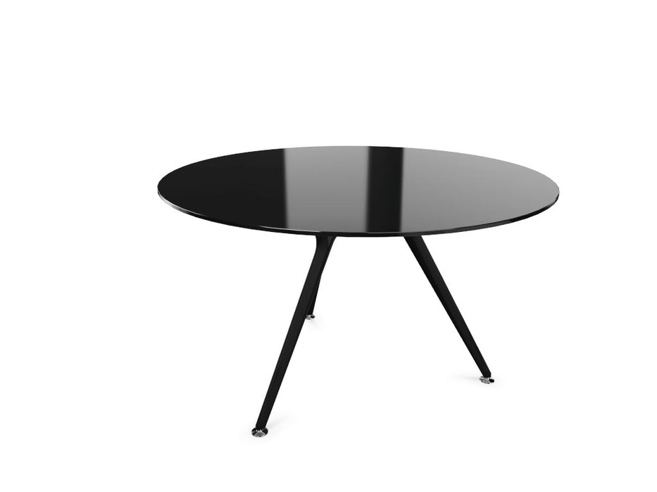 Arkitek Circular Meeting Table BOARDROOM Actiu Black Black Glass 1000mm Diameter