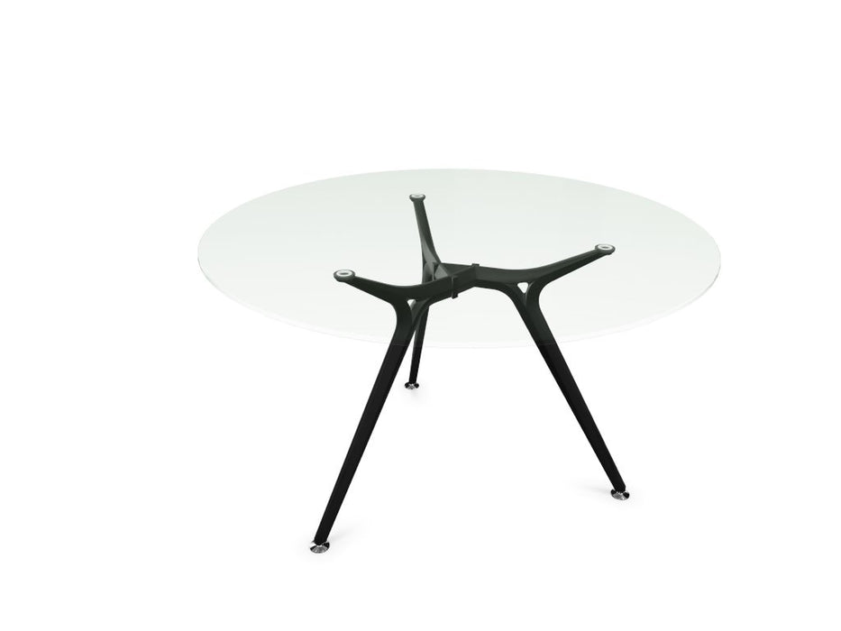 Arkitek Circular Meeting Table BOARDROOM Actiu Black Clear Glass 1000mm Diameter