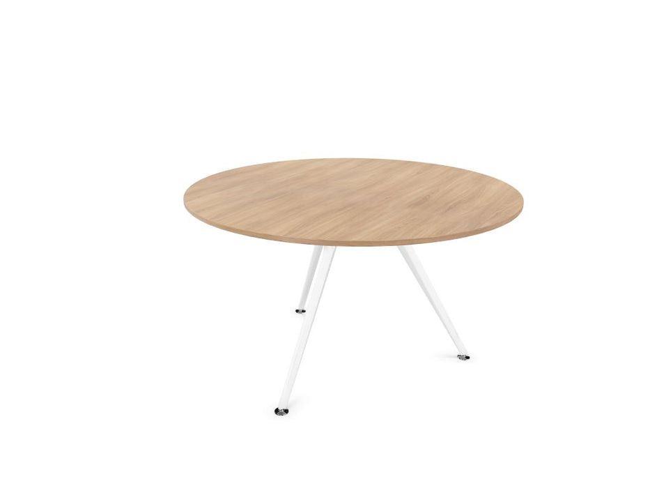 Arkitek Circular Meeting Table BOARDROOM Actiu White Chestnut 1000mm Diameter