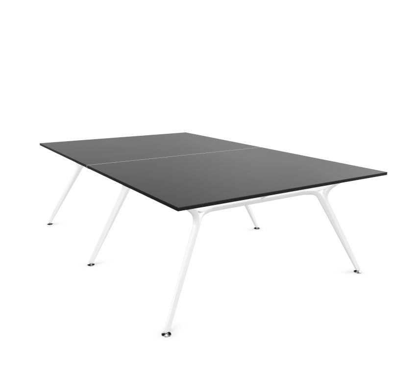 Arkitek Designer Bench Desk with White Frame Office Bench Desks Actiu Black None 4 Person