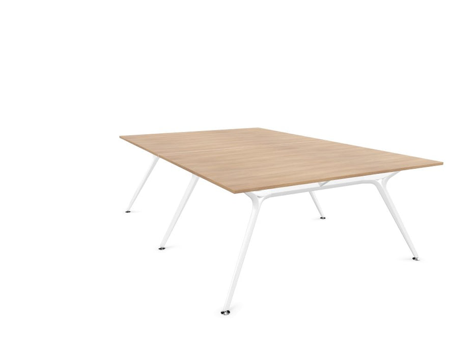 Arkitek Designer Bench Desk with White Frame Office Bench Desks Actiu Chestnut None 4 Person