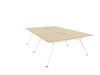 Arkitek Designer Bench Desk with White Frame Office Bench Desks Actiu Light Oak Cable Tray + Cable Access 4 Person