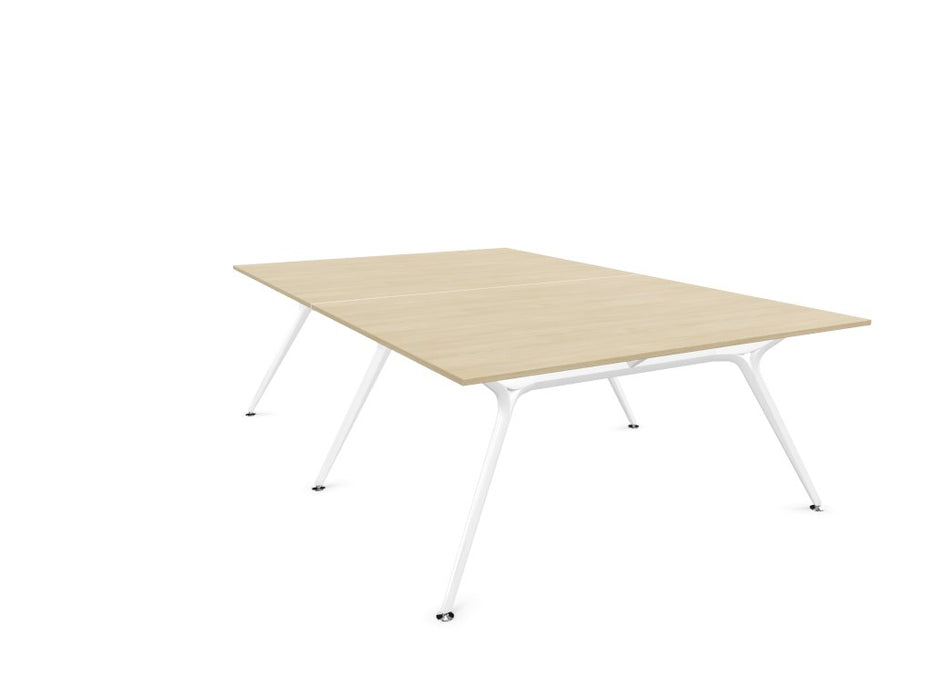 Arkitek Designer Bench Desk with White Frame Office Bench Desks Actiu Light Oak None 4 Person