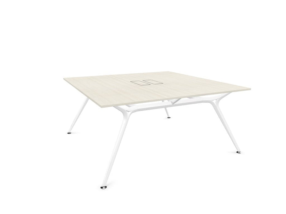 Arkitek Designer Bench Desk with White Frame Office Bench Desks Actiu Lime Oak Cable Tray + Cable Access 2 Person