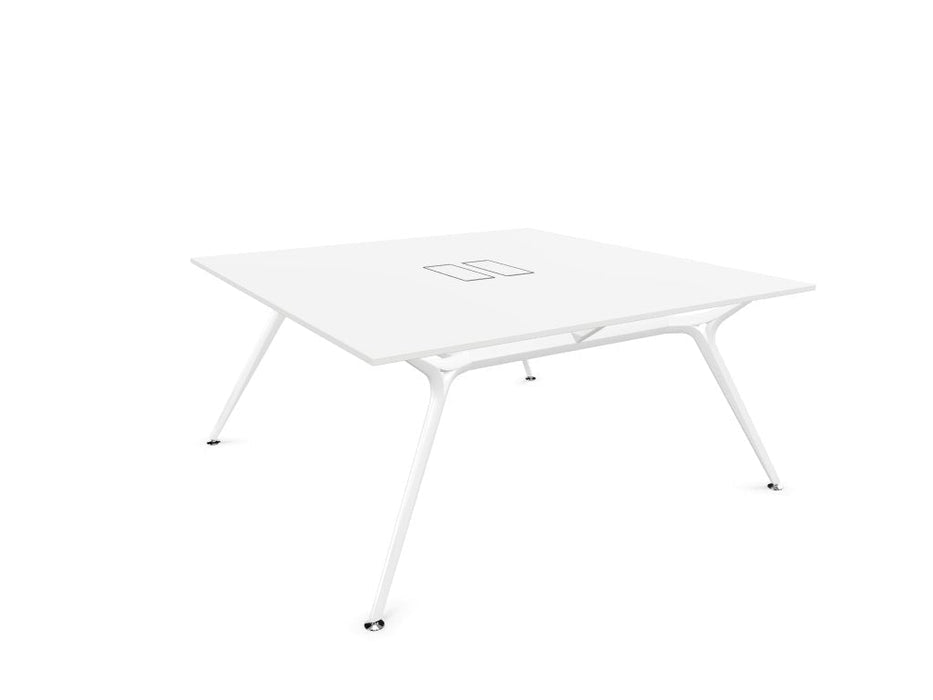 Arkitek Designer Bench Desk with White Frame Office Bench Desks Actiu White Cable Tray + Cable Access 2 Person