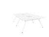 Arkitek Designer Bench Desk with White Frame Office Bench Desks Actiu White Cable Tray + Cable Access 4 Person