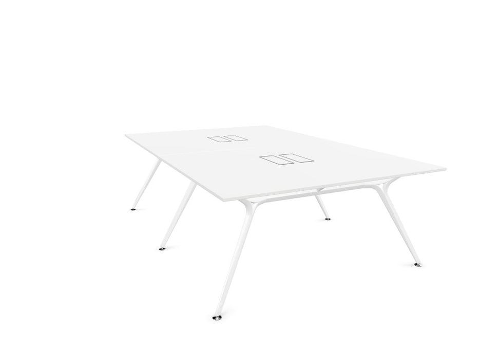 Arkitek Designer Bench Desk with White Frame Office Bench Desks Actiu White Cable Tray + Cable Access 4 Person
