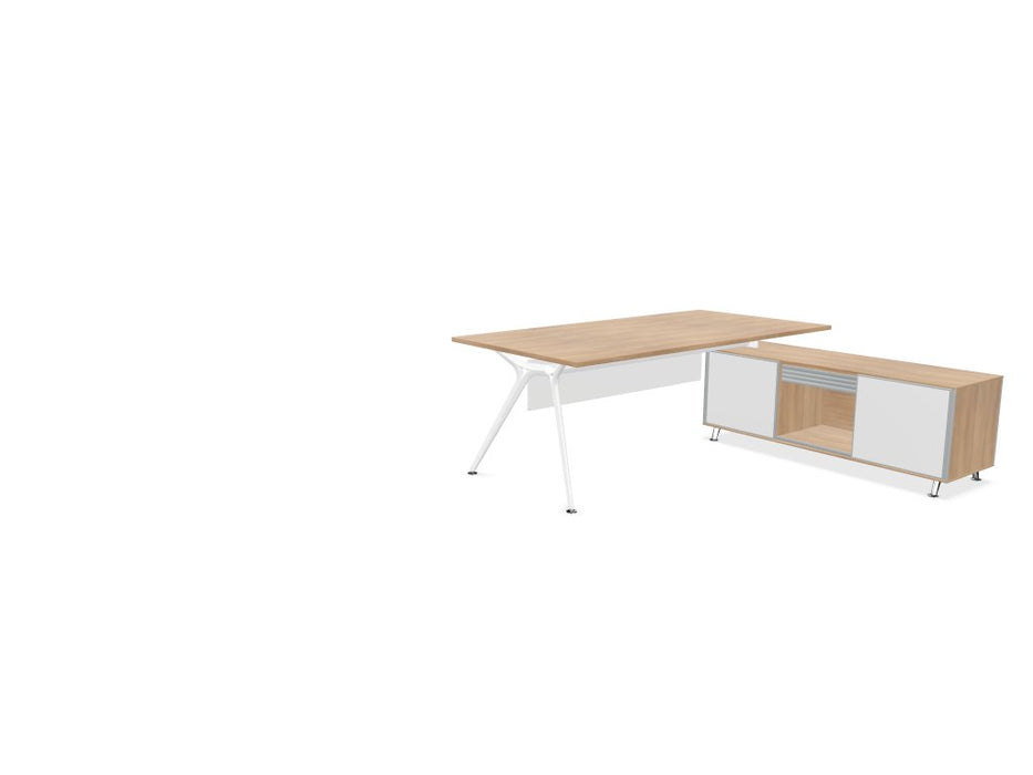 Arkitek Executive desk with Block Supporting Storage Executive Office Desks Actiu Chestnut Right Return White