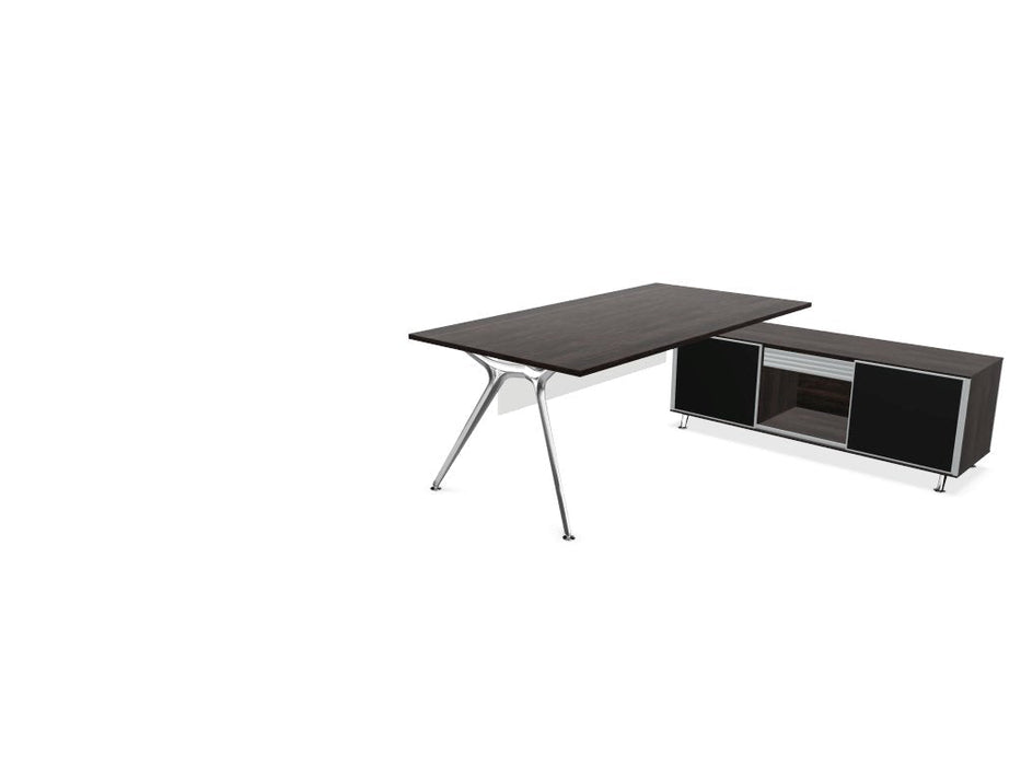 Arkitek Executive desk with Block Supporting Storage Executive Office Desks Actiu Dark Oak Right Return Polished