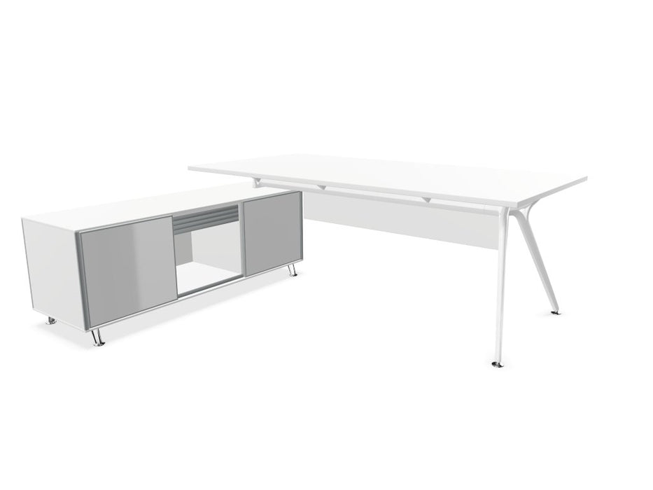 Arkitek Executive desk with Block Supporting Storage Executive Office Desks Actiu White Left return White