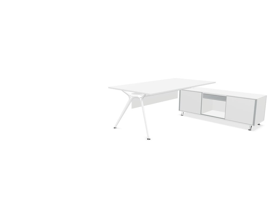 Arkitek Executive desk with Block Supporting Storage Executive Office Desks Actiu White Right Return White