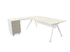 Arkitek Executive desk with supported return - White Frame Executive Desks Actiu Lime Oak Modesty Panel + Cable Tray Left return