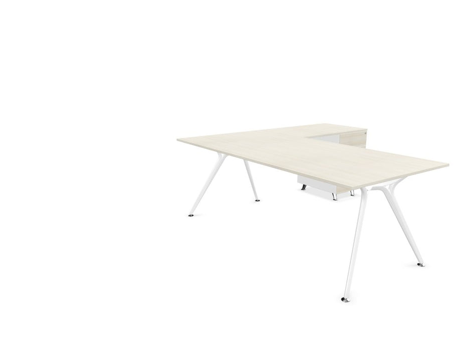 Arkitek Executive desk with supported return - White Frame Executive Desks Actiu Lime Oak None Right Return