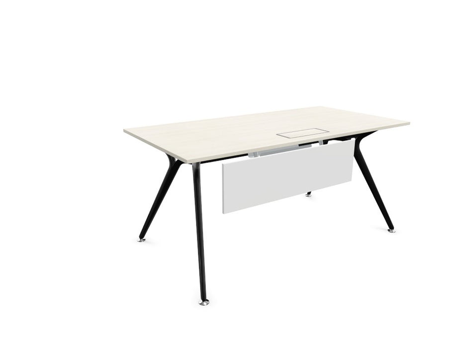 Arkitek Rectangular Office Desks - Black Frame Office Desks Actiu Lime Oak Modesty Panel + Cable Tray 1600mm x 800mm