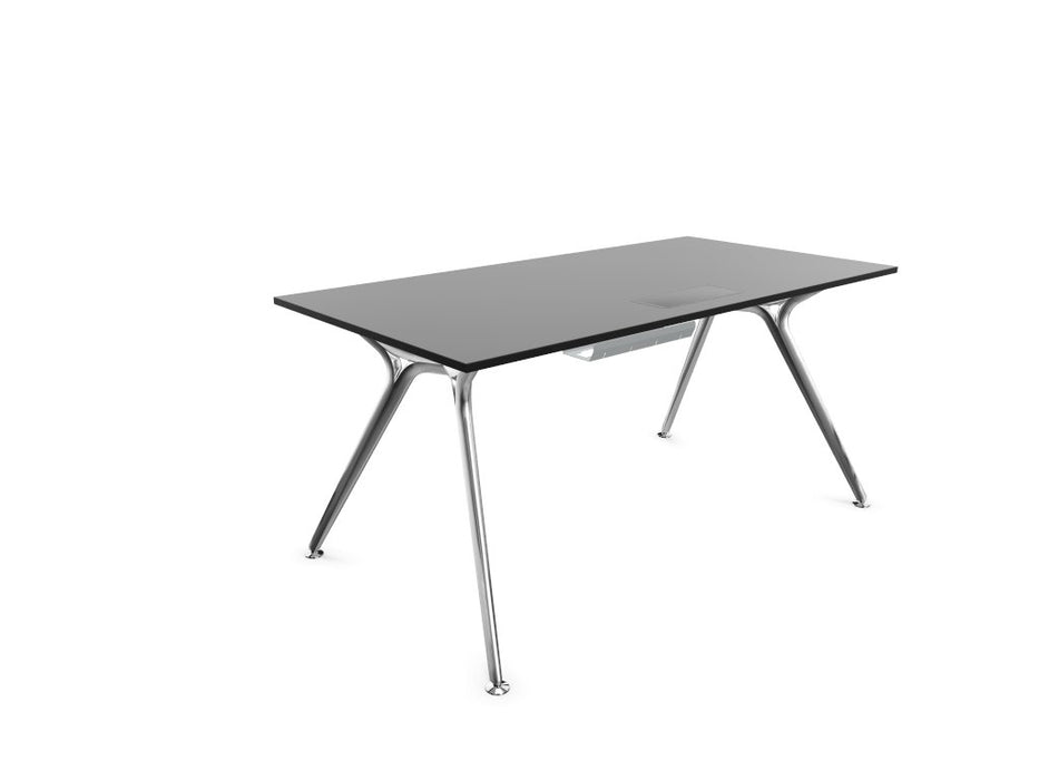 Arkitek Rectangular Office Desks - Polished Frame Office Desks Actiu Black Cable Tray 1600mm x 800mm