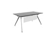 Arkitek Rectangular Office Desks - Polished Frame Office Desks Actiu Black Modesty Panel + Cable Tray 1600mm x 800mm