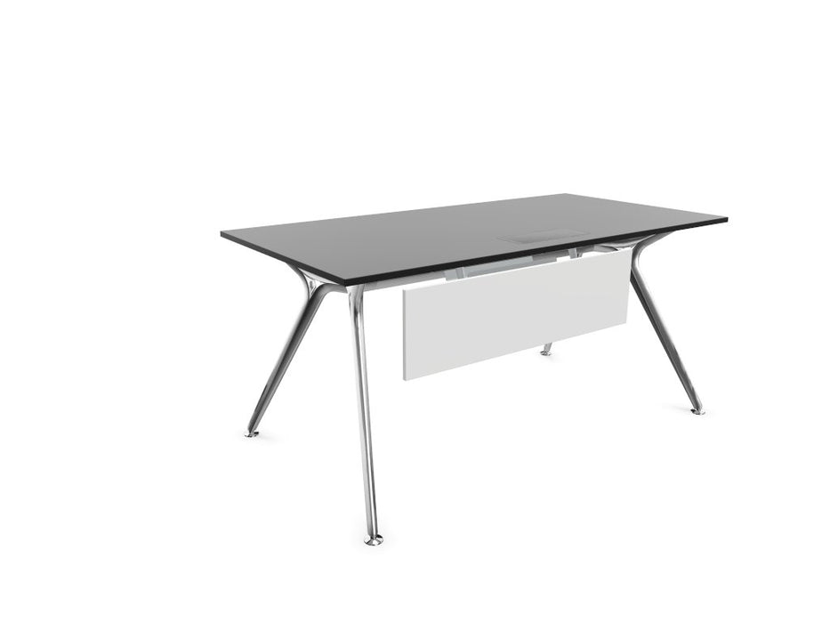 Arkitek Rectangular Office Desks - Polished Frame Office Desks Actiu Black Modesty Panel + Cable Tray 1600mm x 800mm