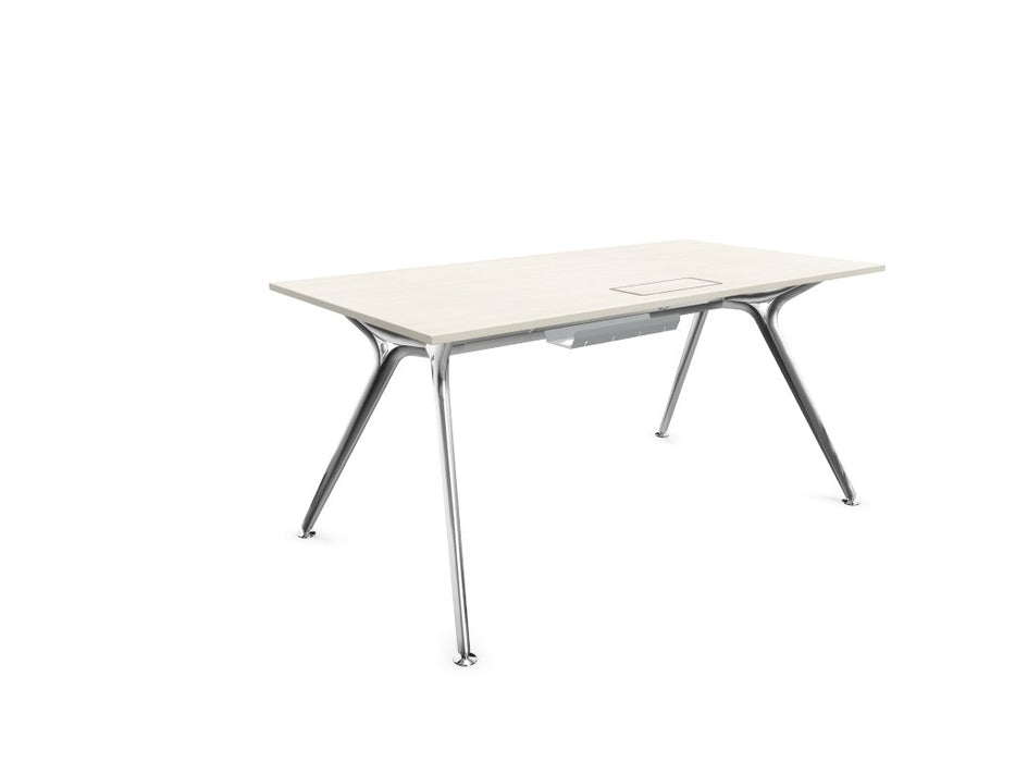 Arkitek Rectangular Office Desks - Polished Frame Office Desks Actiu Lime Oak Cable Tray 1600mm x 800mm
