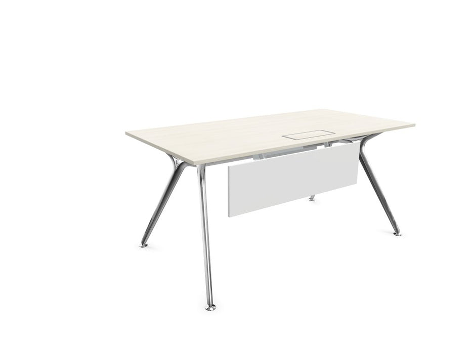 Arkitek Rectangular Office Desks - Polished Frame Office Desks Actiu Lime Oak Modesty Panel + Cable Tray 1600mm x 800mm