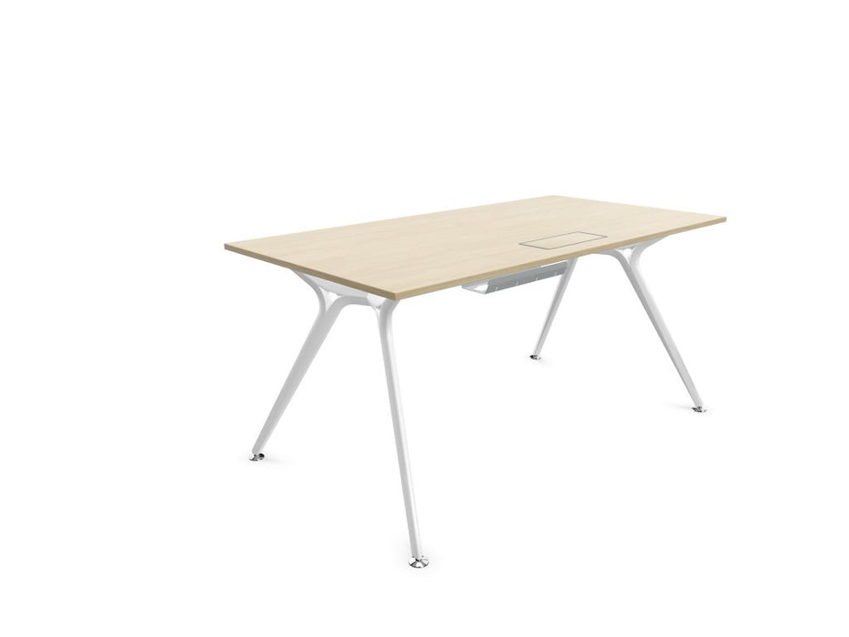 Arkitek Rectangular Office Desks - White Frame office desks Actiu Light Oak Cable Tray 1600mm x 800mm