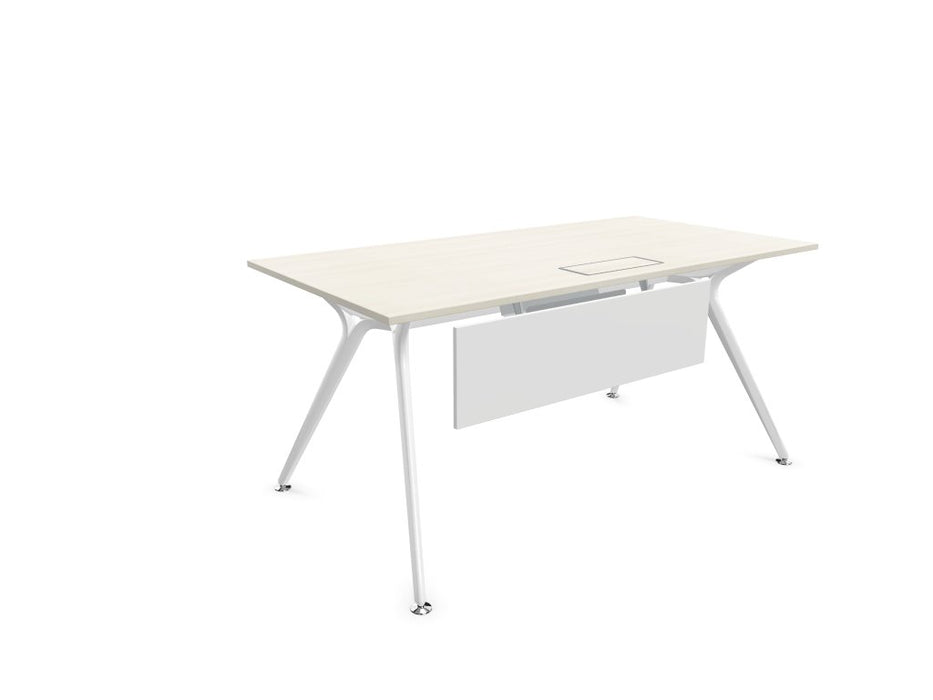Arkitek Rectangular Office Desks - White Frame office desks Actiu Lime Oak Modesty Panel + Cable Tray 1600mm x 800mm