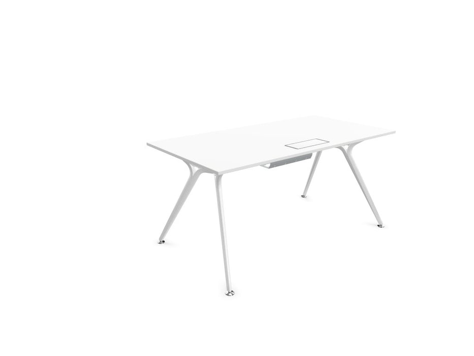 Arkitek Rectangular Office Desks - White Frame office desks Actiu White Cable Tray 1600mm x 800mm