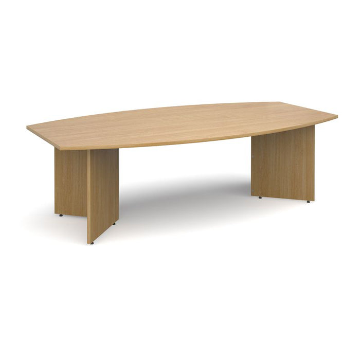 Arrow head leg barel shaped boardroom table 2400mm x 800/1300mm Tables Dams 