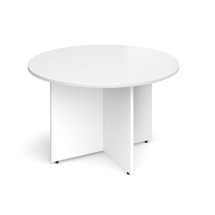 Arrow head leg circular meeting table 1200mm Tables Dams White 