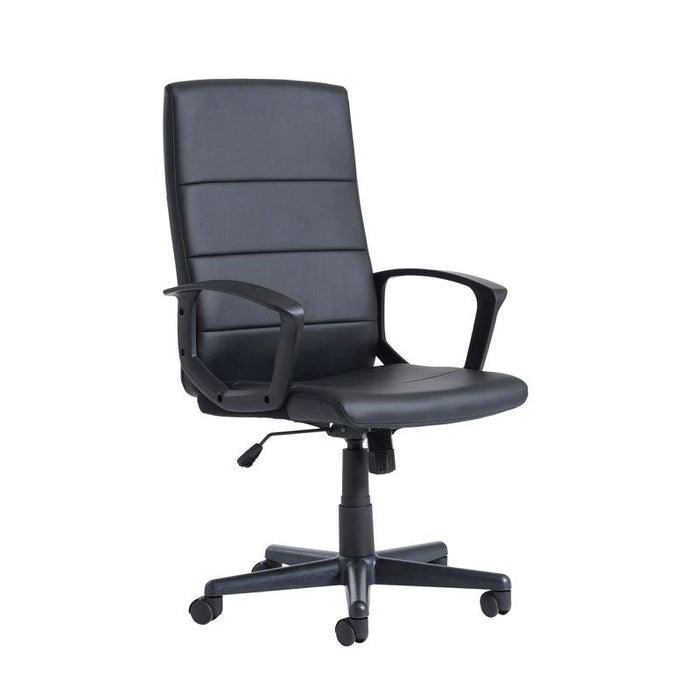 Ascona high back managers chair - black faux leather Seating Dams 