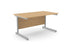 Ashford Cantilever Rectangular Beech Office Desk - 800mm Deep Office Desk Edit Office Beech Silver 1400mm x 800mm