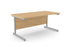 Ashford Cantilever Rectangular Beech Office Desk - 800mm Deep Office Desk Edit Office Beech Silver 1800mm x 800mm