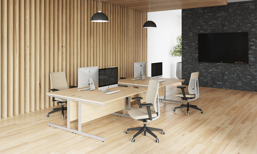 Ashford Cantilever Rectangular Maple Office Desk - 800mm Deep Office Desk Edit Office 