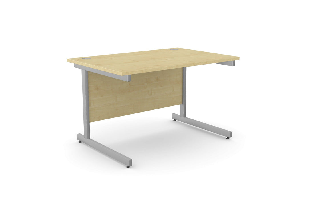 Ashford Cantilever Rectangular Maple Office Desk - 800mm Deep Office Desk Edit Office Maple Silver 1200mm x 800mm