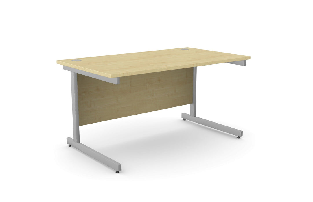 Ashford Cantilever Rectangular Maple Office Desk - 800mm Deep Office Desk Edit Office Maple Silver 1400mm x 800mm